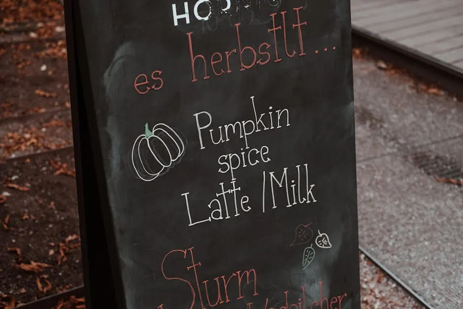 Een specials-bord buiten een restaurant