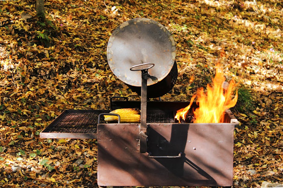 Buiten koken op een grill in de open lucht